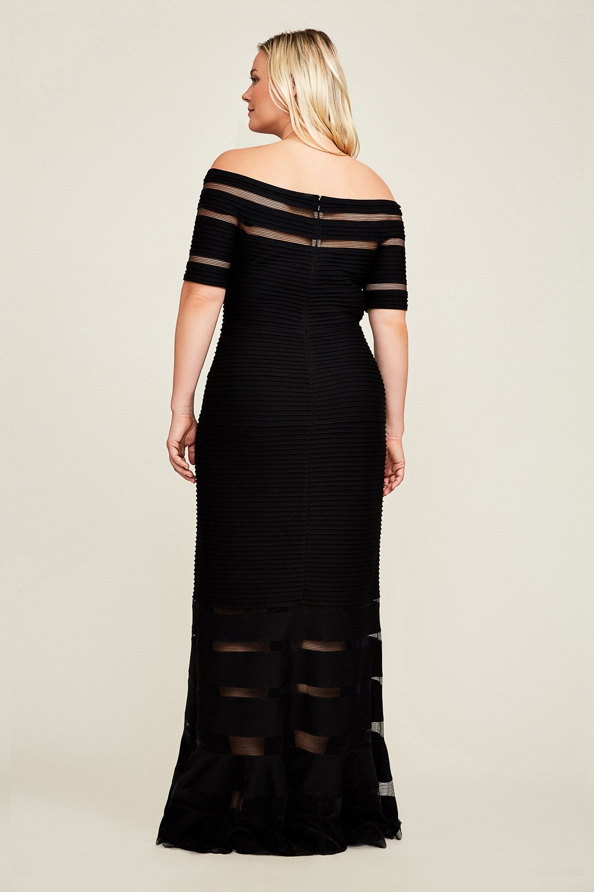 Tadashi Shoji - Kelly Pintuck Jersey Banded Gown - Plus Size