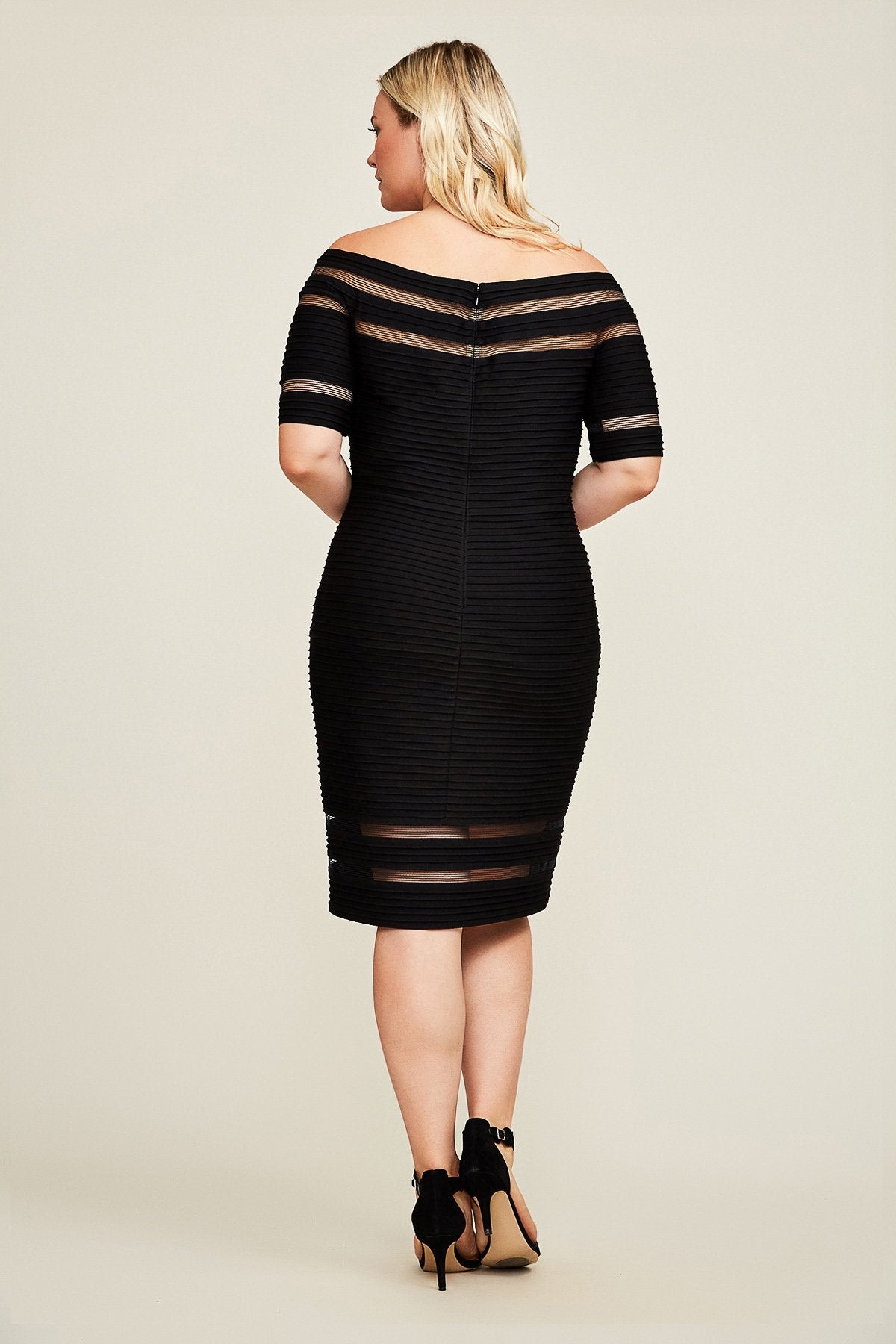Tadashi Shoji - Kelly Pintuck Jersey Banded Dress - Plus Size