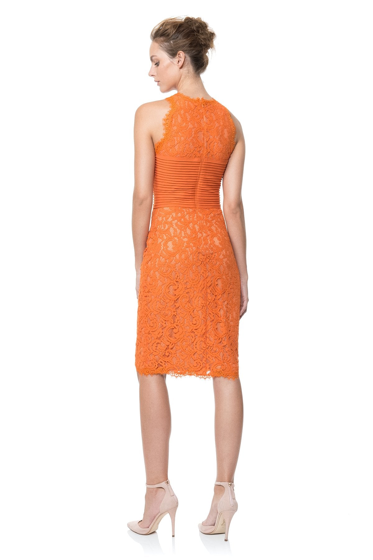 Pintuck Jersey and Lace Sheath