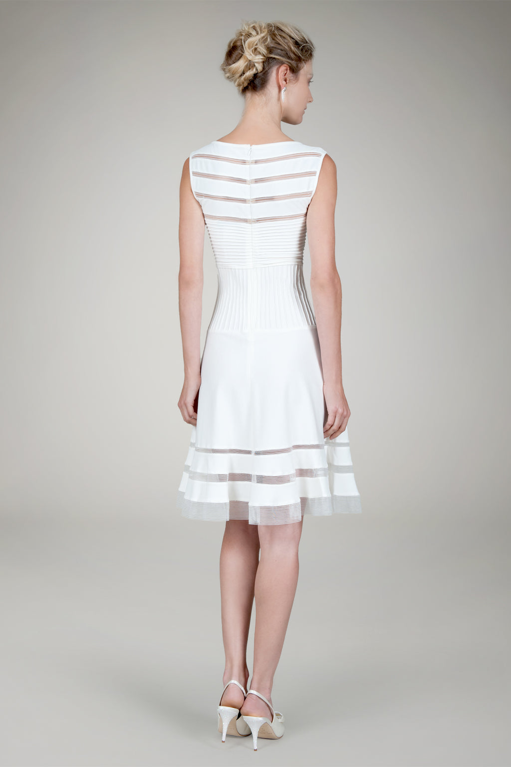 Cutout Jersey Boatneck Cocktail Dress in Black
