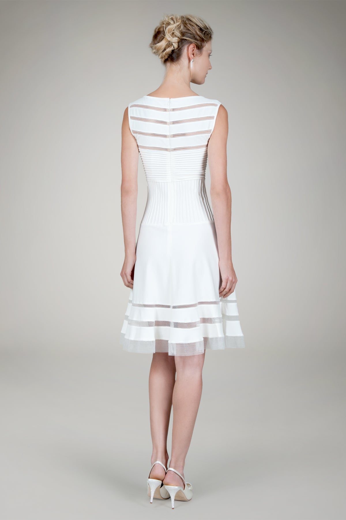 Cutout Jersey Boatneck Cocktail Dress in Black