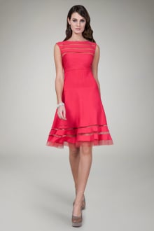 Cutout Jersey Boatneck Cocktail Dress in Jelly Apple