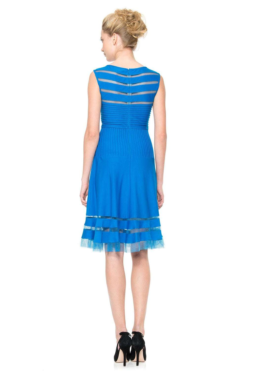 Cutout Jersey Boatneck Cocktail Dress