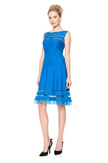 Cutout Jersey Boatneck Cocktail Dress