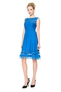 Cutout Jersey Boatneck Cocktail Dress