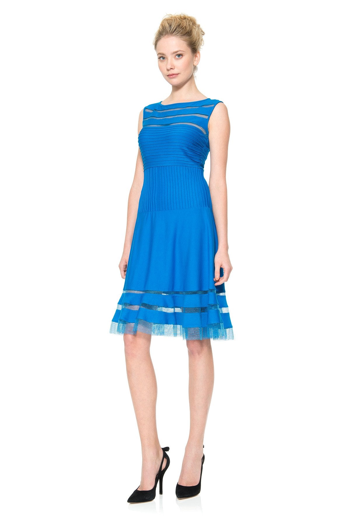 Cutout Jersey Boatneck Cocktail Dress