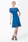 Cutout Jersey Cap Sleeve Cocktail Dress in Nightfall