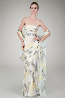 Strapless Gown in Daisy Print
