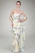 Strapless Gown in Daisy Print