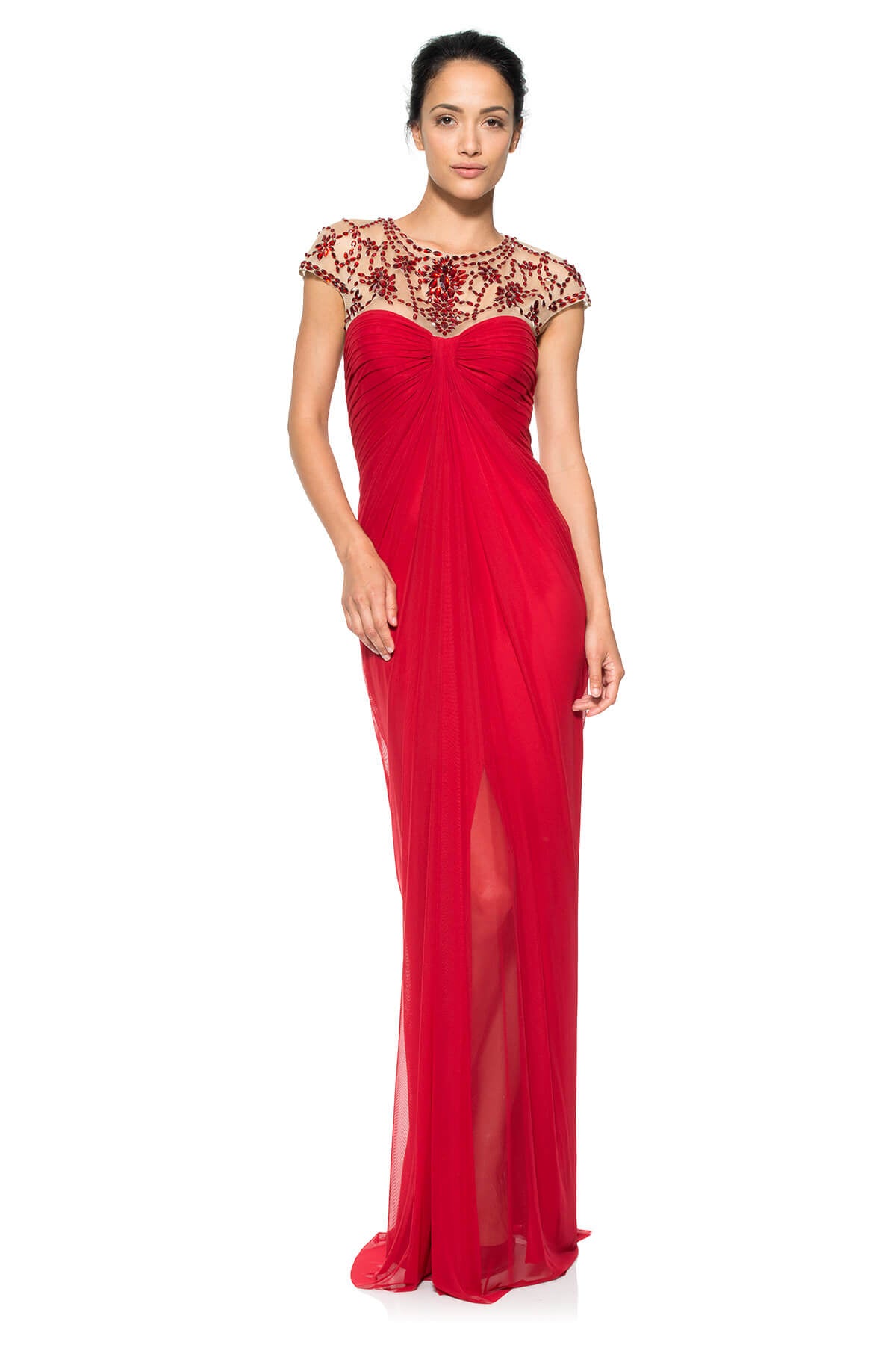 Bejeweled Mesh Gown
