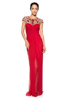 Bejeweled Mesh Gown