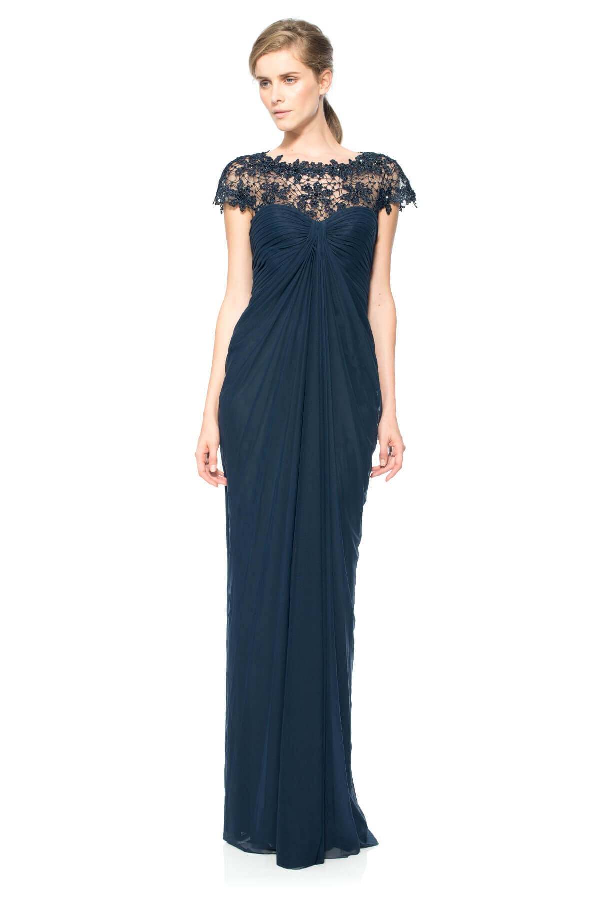 Bejeweled Mesh Gown
