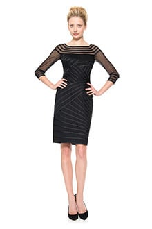 Sheer Illusion Cocktail Dress in Black