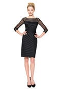 Sheer Illusion Cocktail Dress in Black