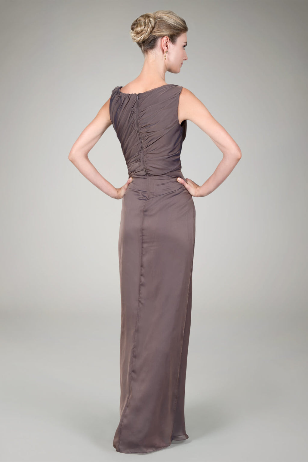 Iridescent Column Gown in Marigold