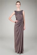 Iridescent Column Gown in Marigold