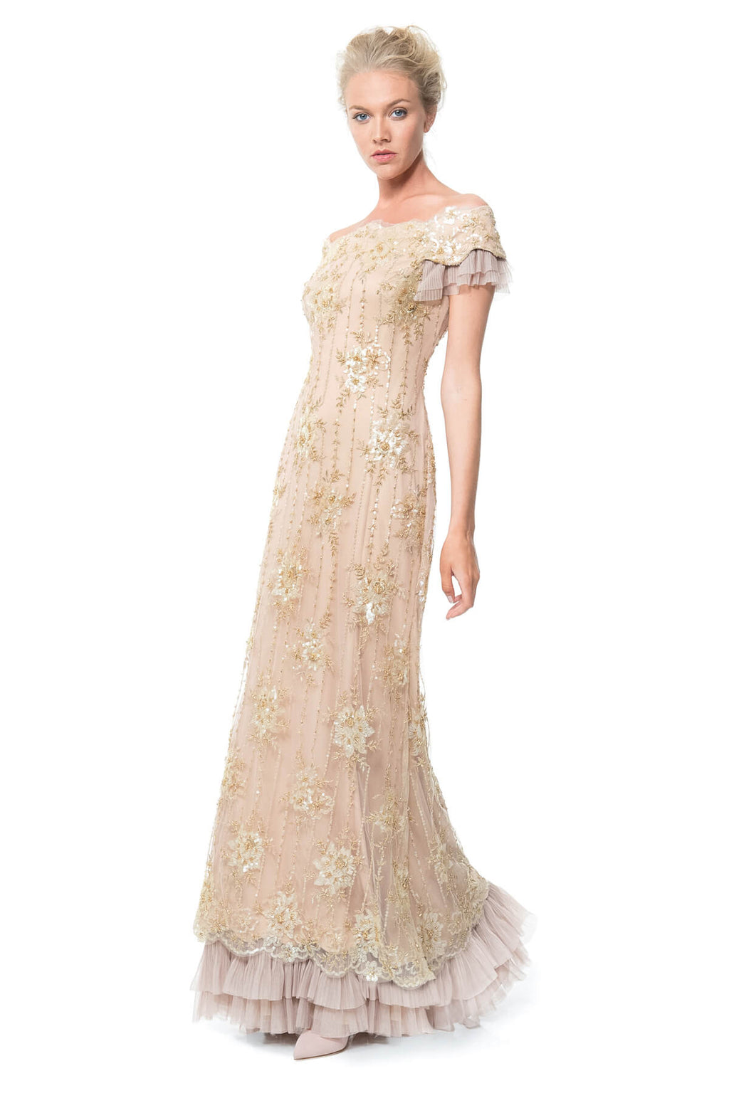 Beaded Tulle Gown