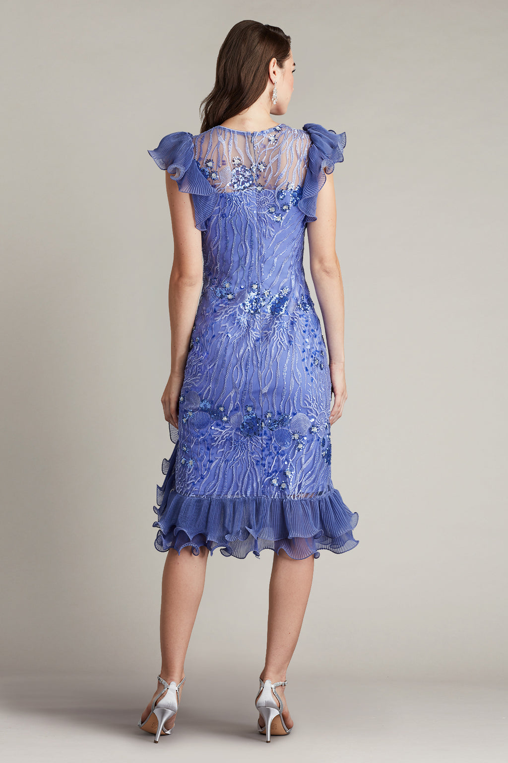 Gal Sequin Embroidered Ruffle Dress