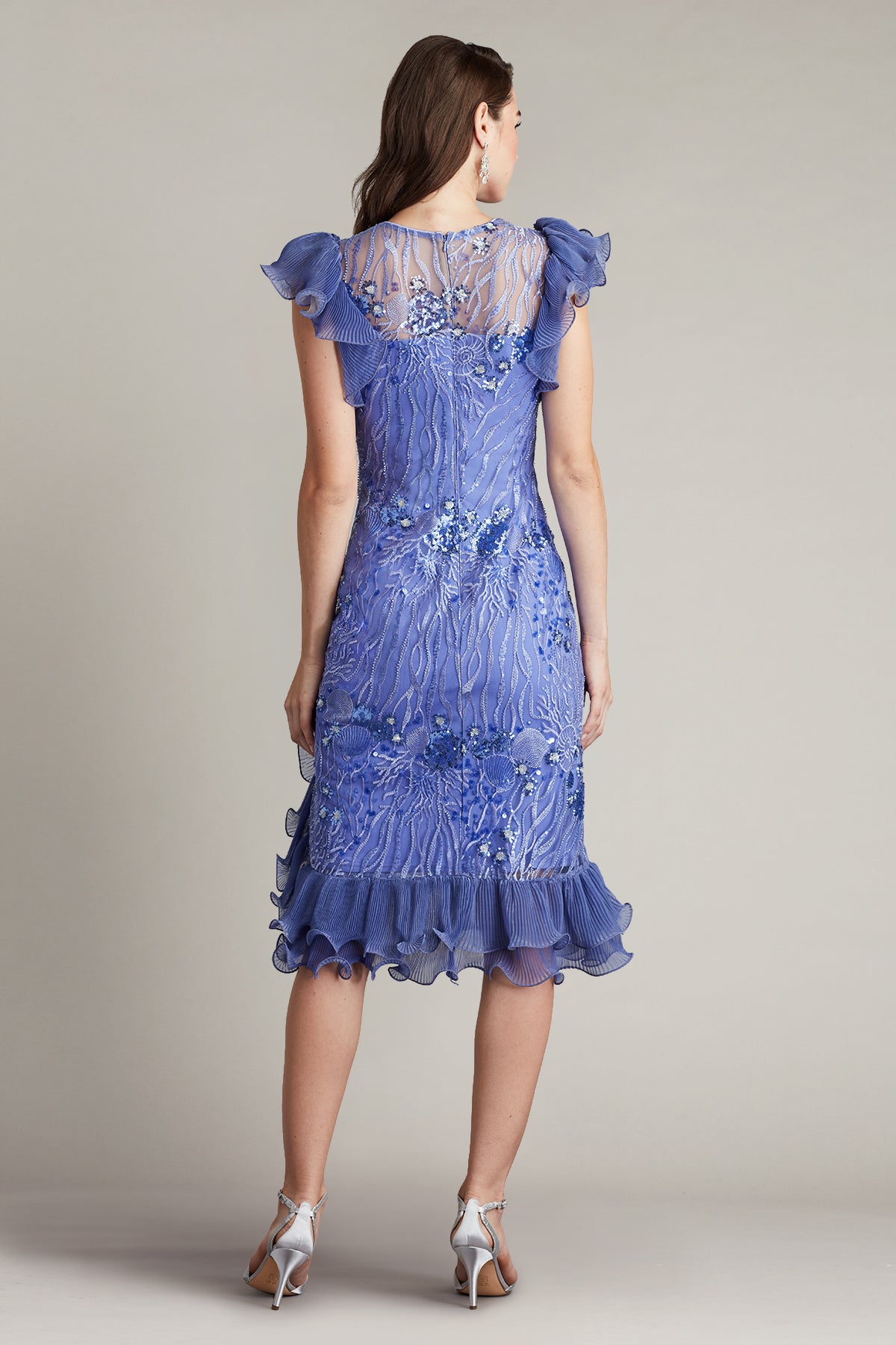 Gal Sequin Embroidered Ruffle Dress