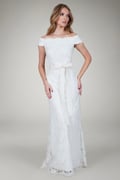 Off Shoulder Lace Gown in Ivory