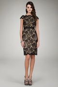 Black/Nude Lace Bateau Neckline Dress