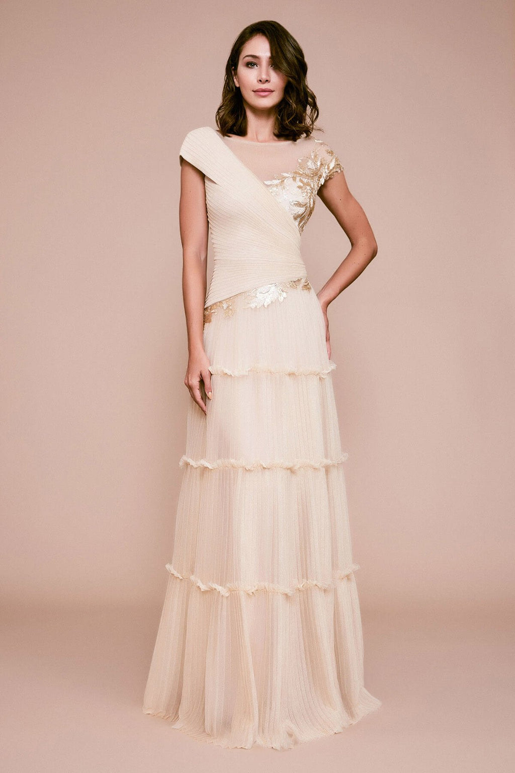 Tadashi Shoji - Sovann Embroidered Tulle Gown