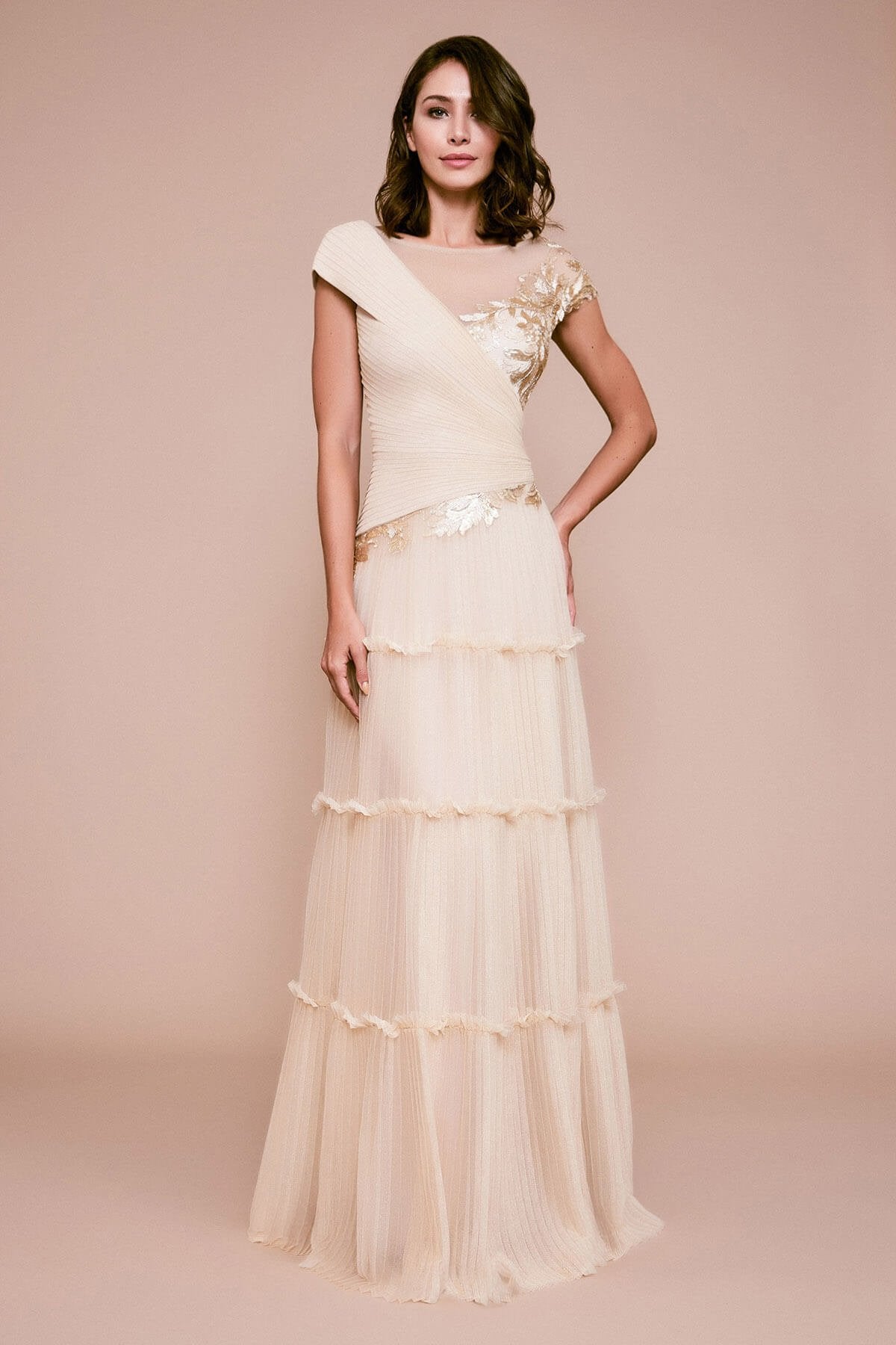 Tadashi Shoji - Sovann Embroidered Tulle Gown