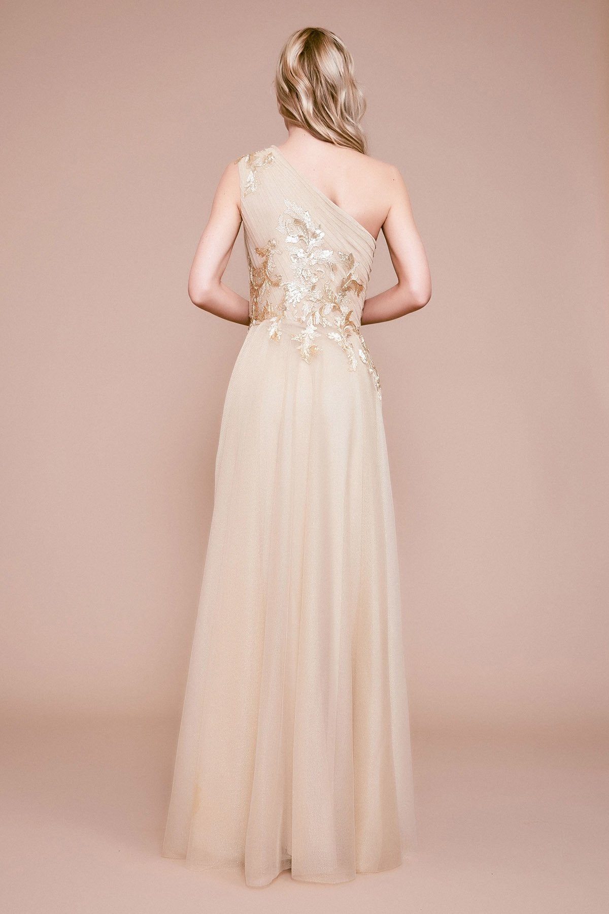 Vesper One-Shoulder Sequin Tulle Gown – Tadashi Shoji Official