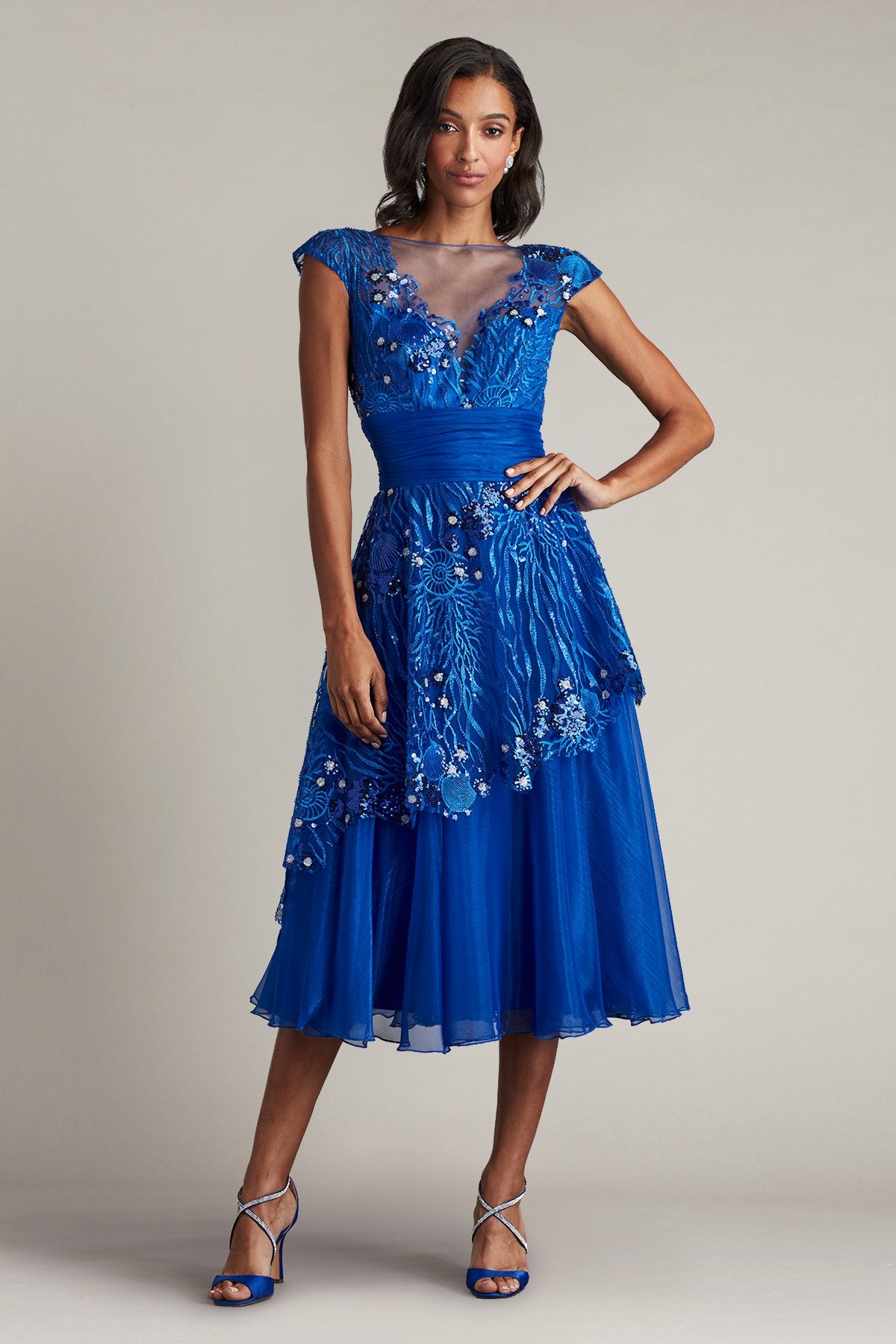 Brighton Sea Embroidered Midi Dress