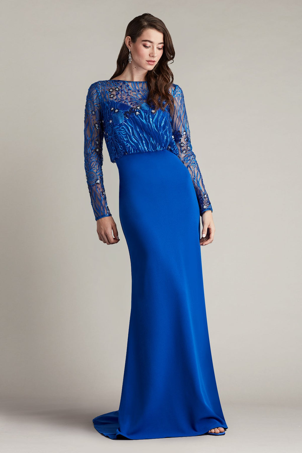 Garnet Sequin Embroidered Blouson Gown