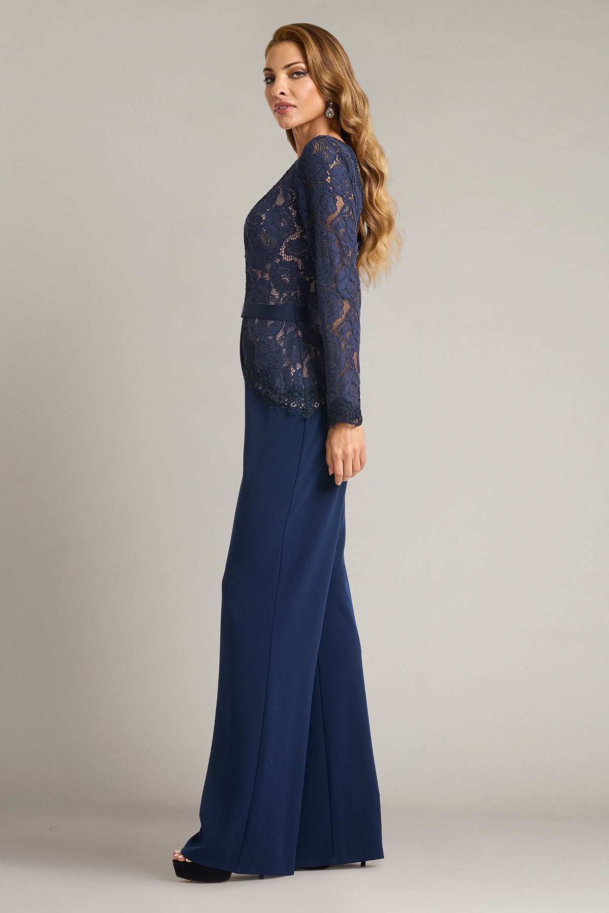 Amaris Plunging Illusion Lace Jumpsuit-NV/ND Side