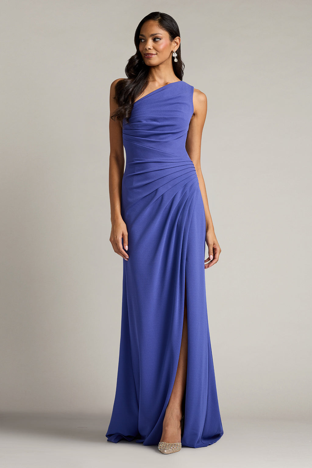 Lohner One-Shoulder Draped Gown