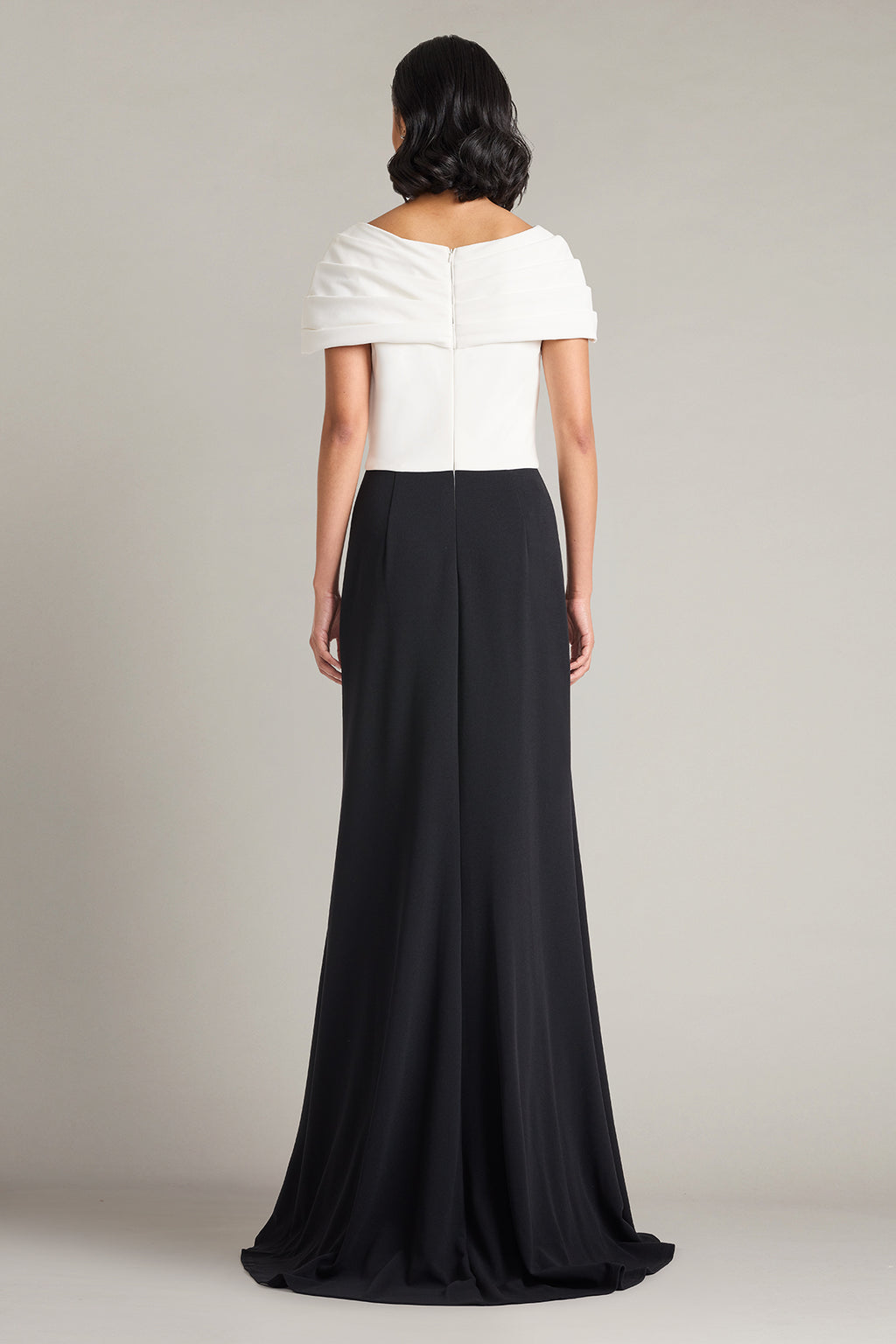 Rafner Twist Neck Gown-IV/BK Back