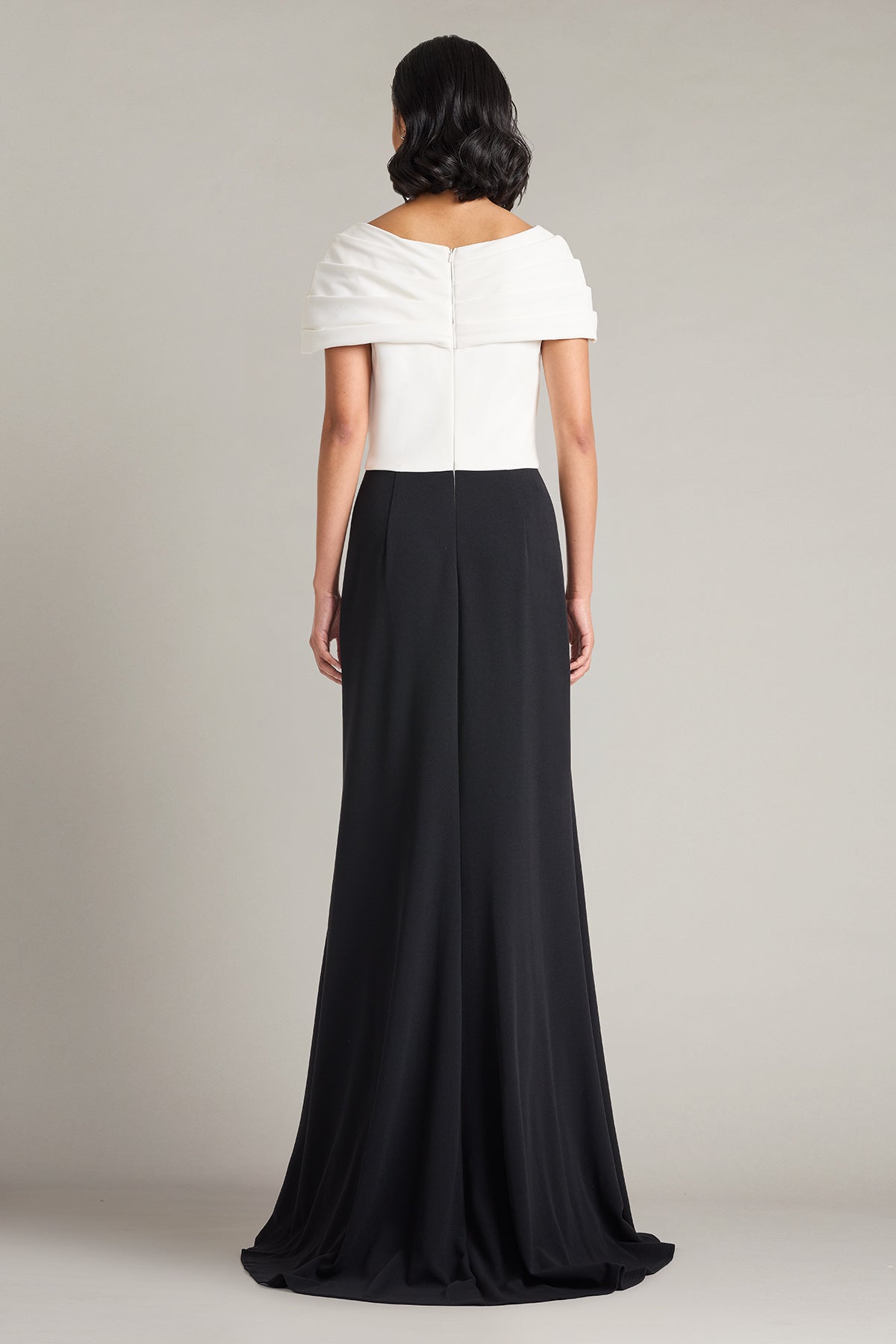 Rafner Twist Neck Gown-IV/BK Back