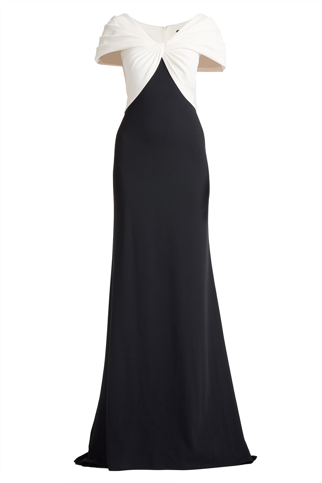 Rafner Twist Neck Gown-IV/BK Ghost