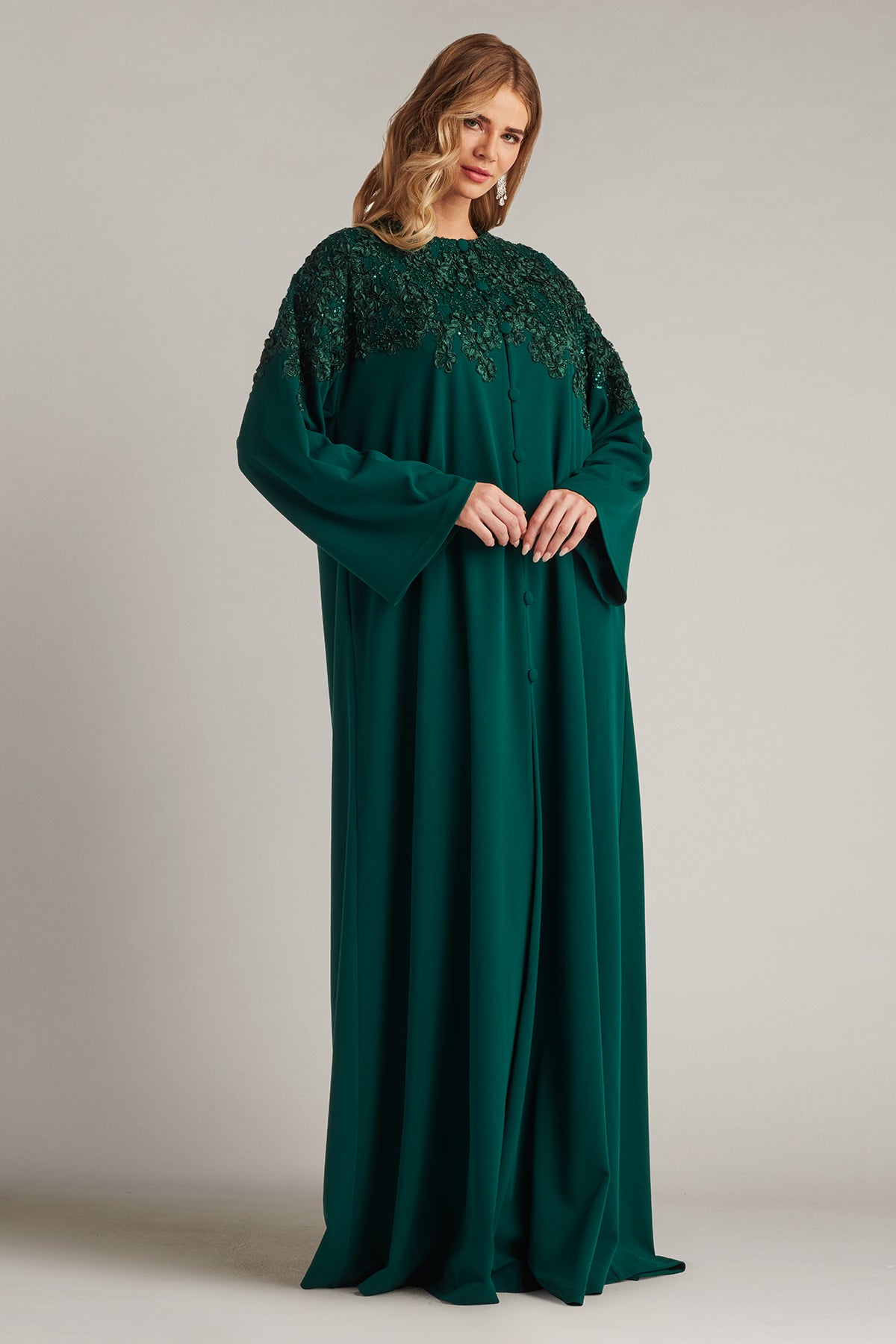 sequin kaftan dress OMBR XS / Gold Shimmering sequins and beads cover this mesh caftan Burney Sequin Embroidered Caftan Gown