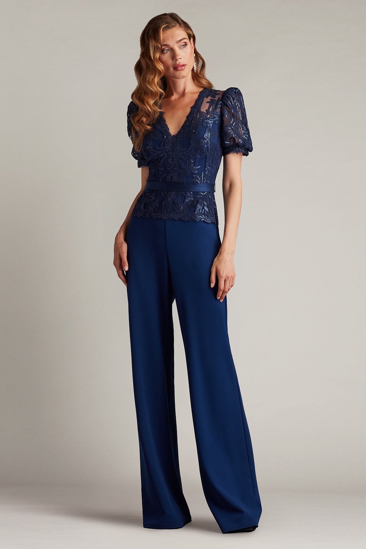 Ziya Embellished Puff Sleeve Jumpsuit – Tadashi Shoji Official