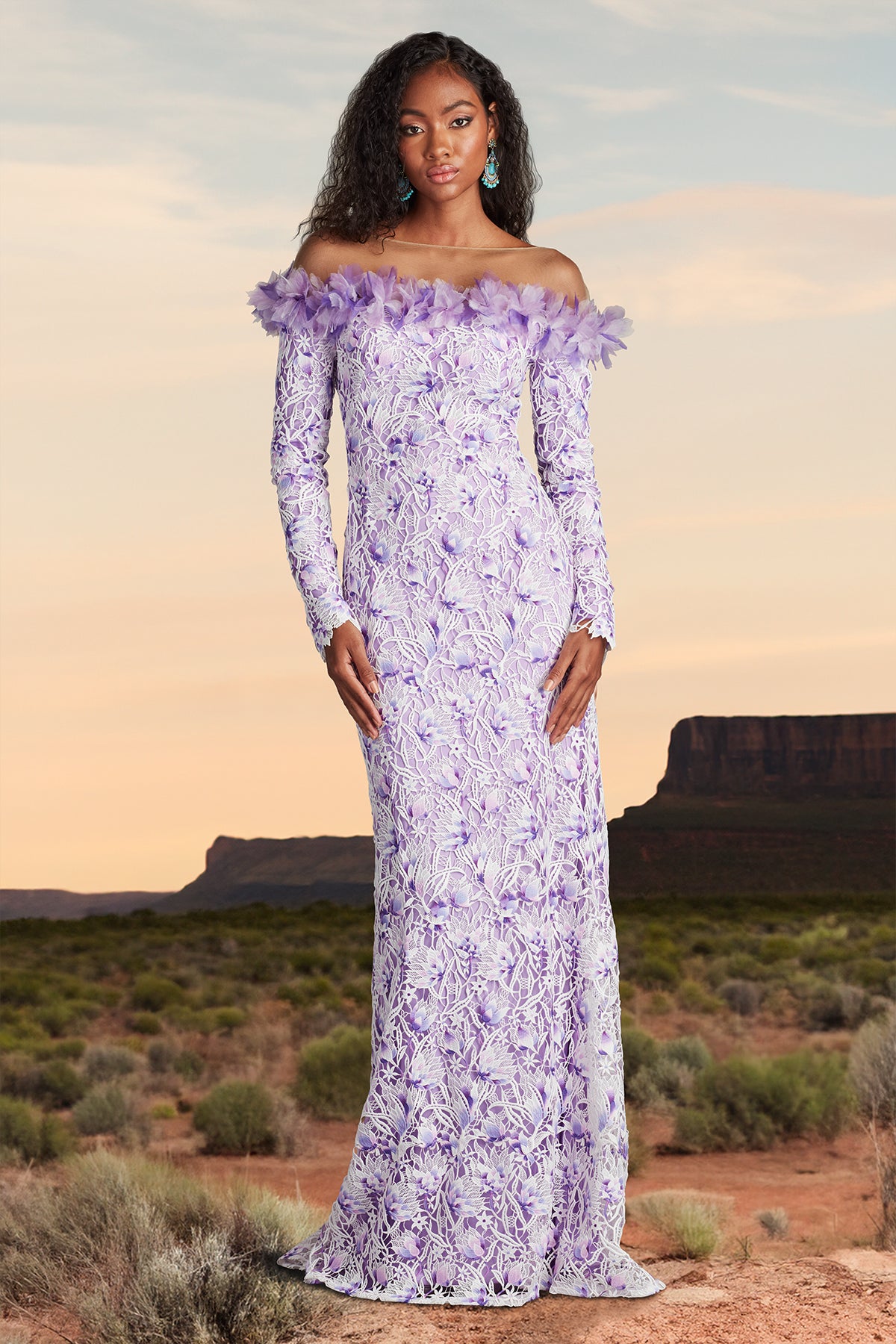 Liora Embroidered Lace Gown – Tadashi Shoji Official Online Boutique