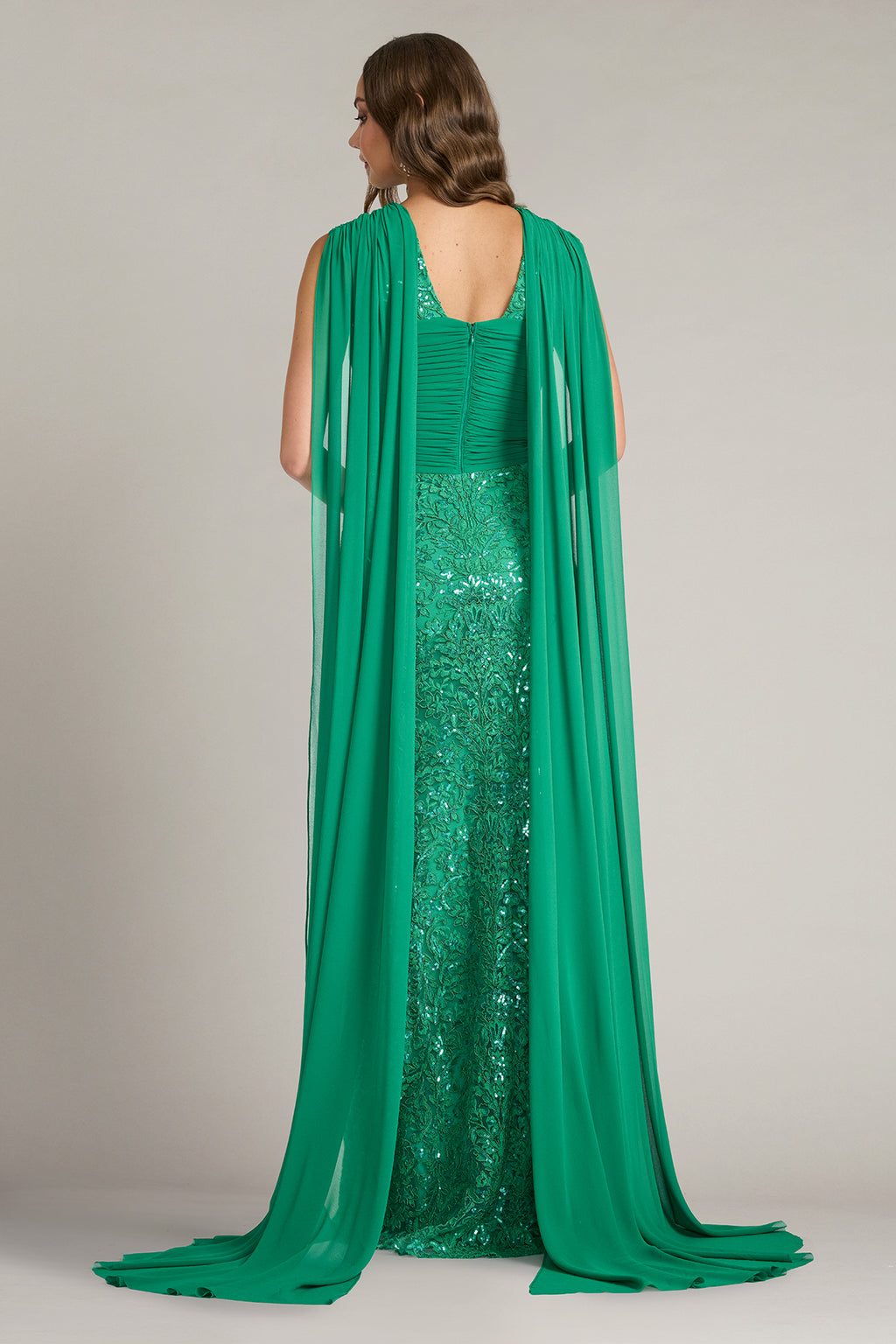 Albioin Sequin Embroidered Sash Gown-ACJAD Back