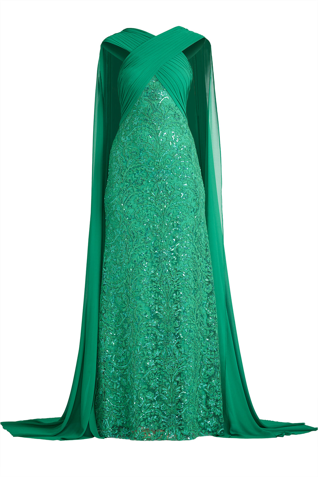 Albioin Sequin Embroidered Sash Gown-ACJAD Ghost
