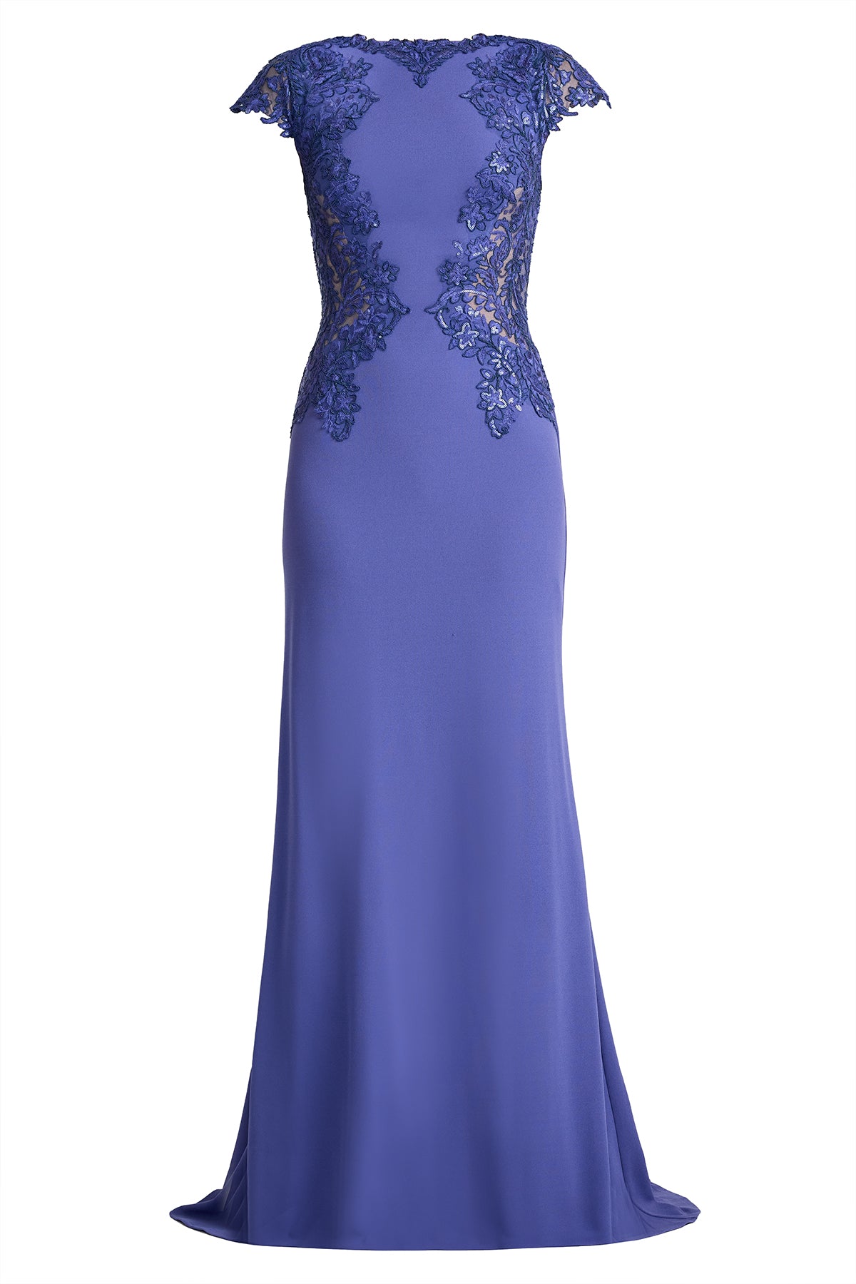 Vicente Embroidered Crepe Gown-VI/ND Ghost