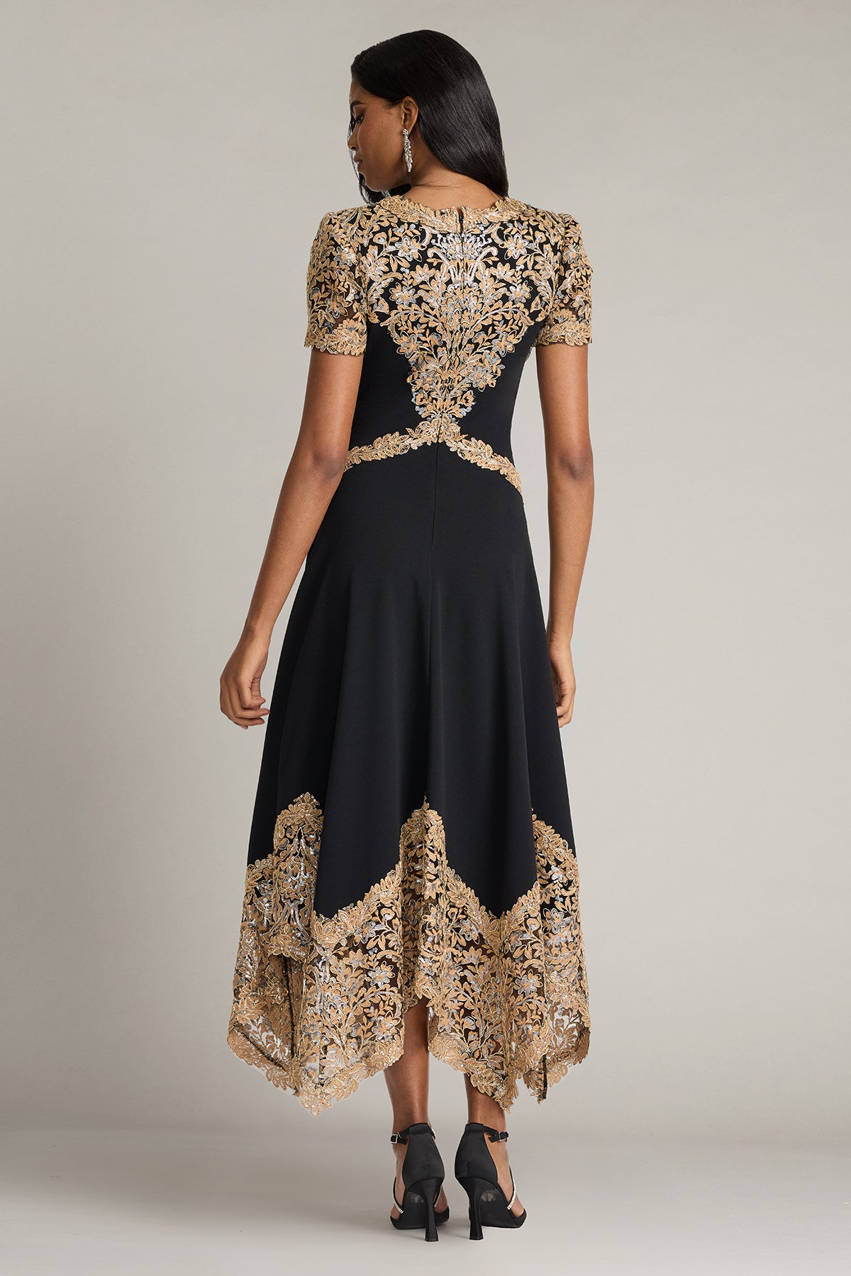 Neneh Embroidered Handkerchief Hem Midi Dress-CPSBK Back