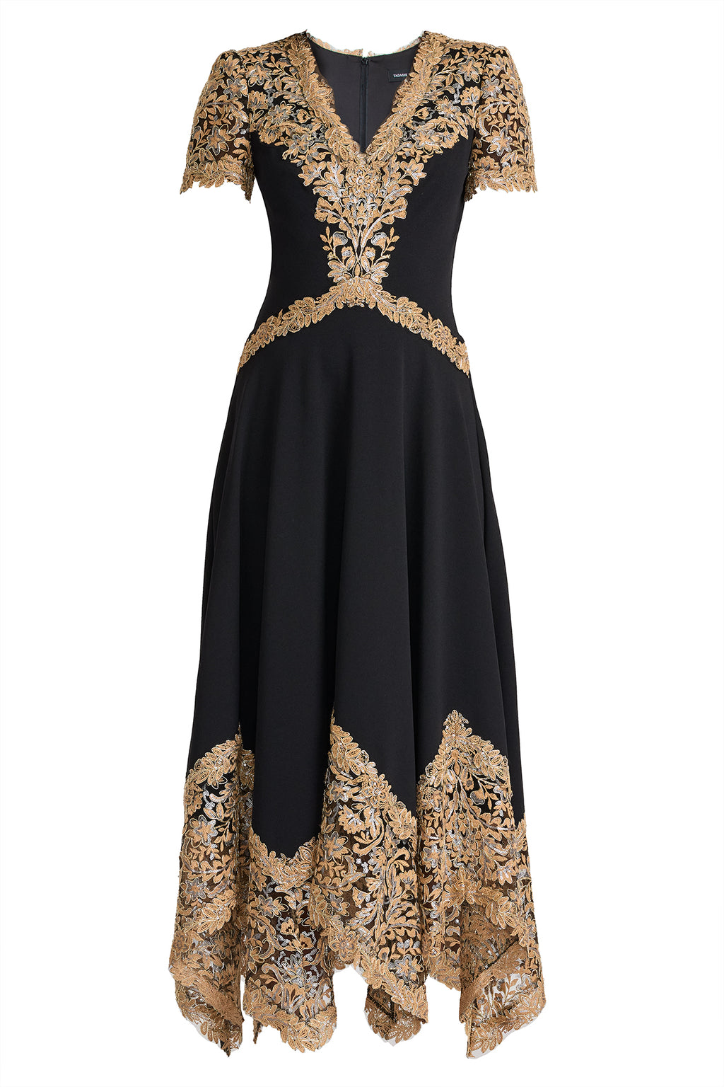 Neneh Embroidered Handkerchief Hem Midi Dress-CPSBK Ghost