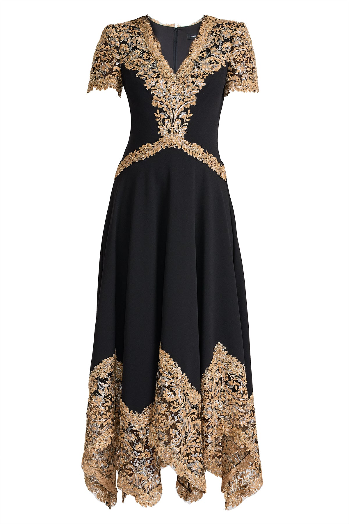 Neneh Embroidered Handkerchief Hem Midi Dress-CPSBK Ghost