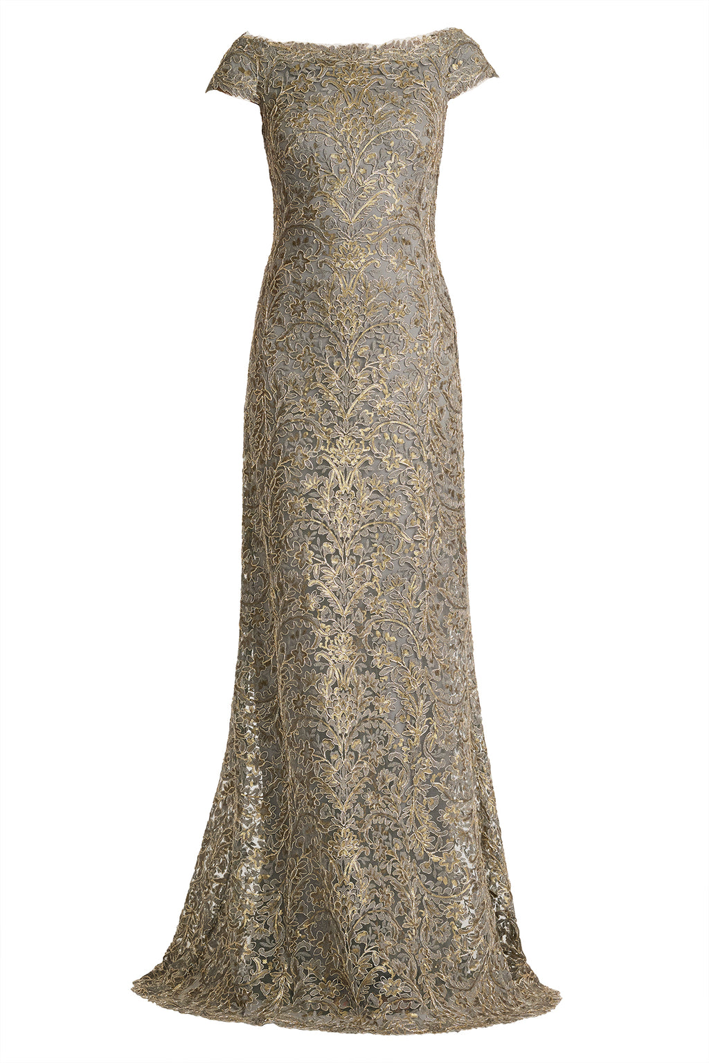 Dusen Vine Embroidered Tulle Gown-SMKPL Ghost