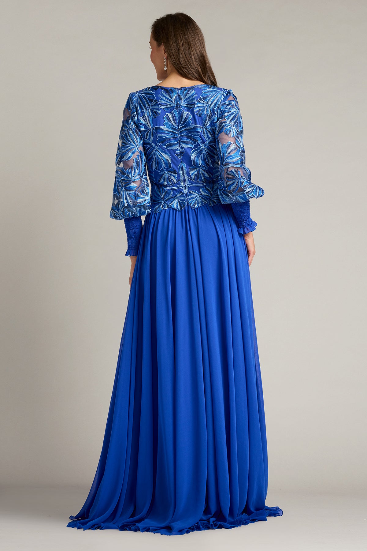 Dansby Embroidered Bishop Sleeve Gown