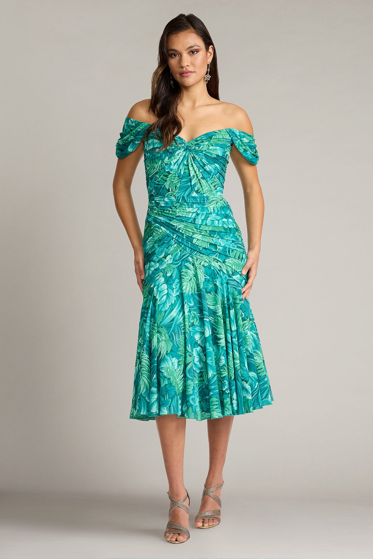 Cabbie Foliage Print Midi Dress – Tadashi Shoji Official Online
