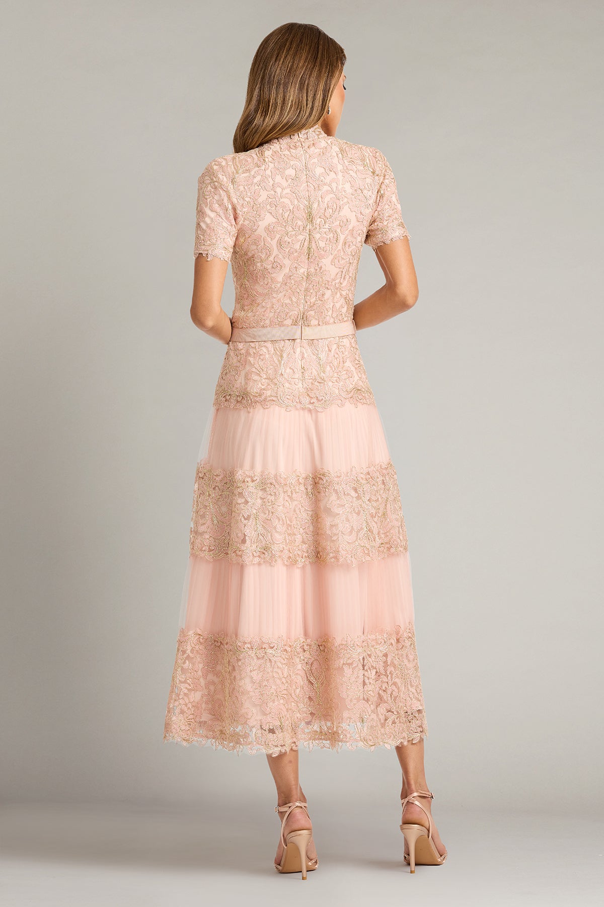 Stelly Lotus Embroidered Tulle Midi Dress-PE/GD Back