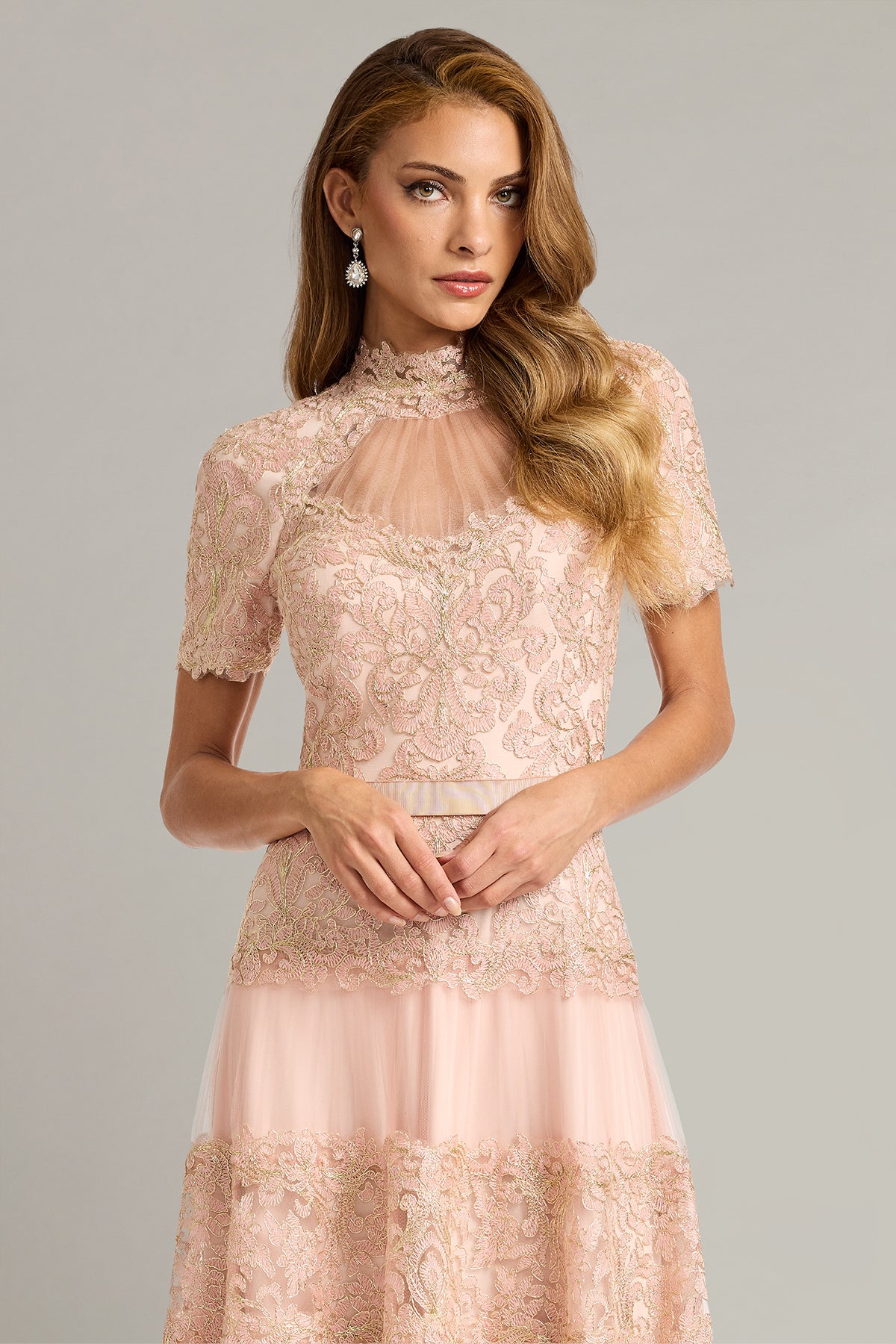 Stelly Lotus Embroidered Tulle Midi Dress – Tadashi Shoji Official