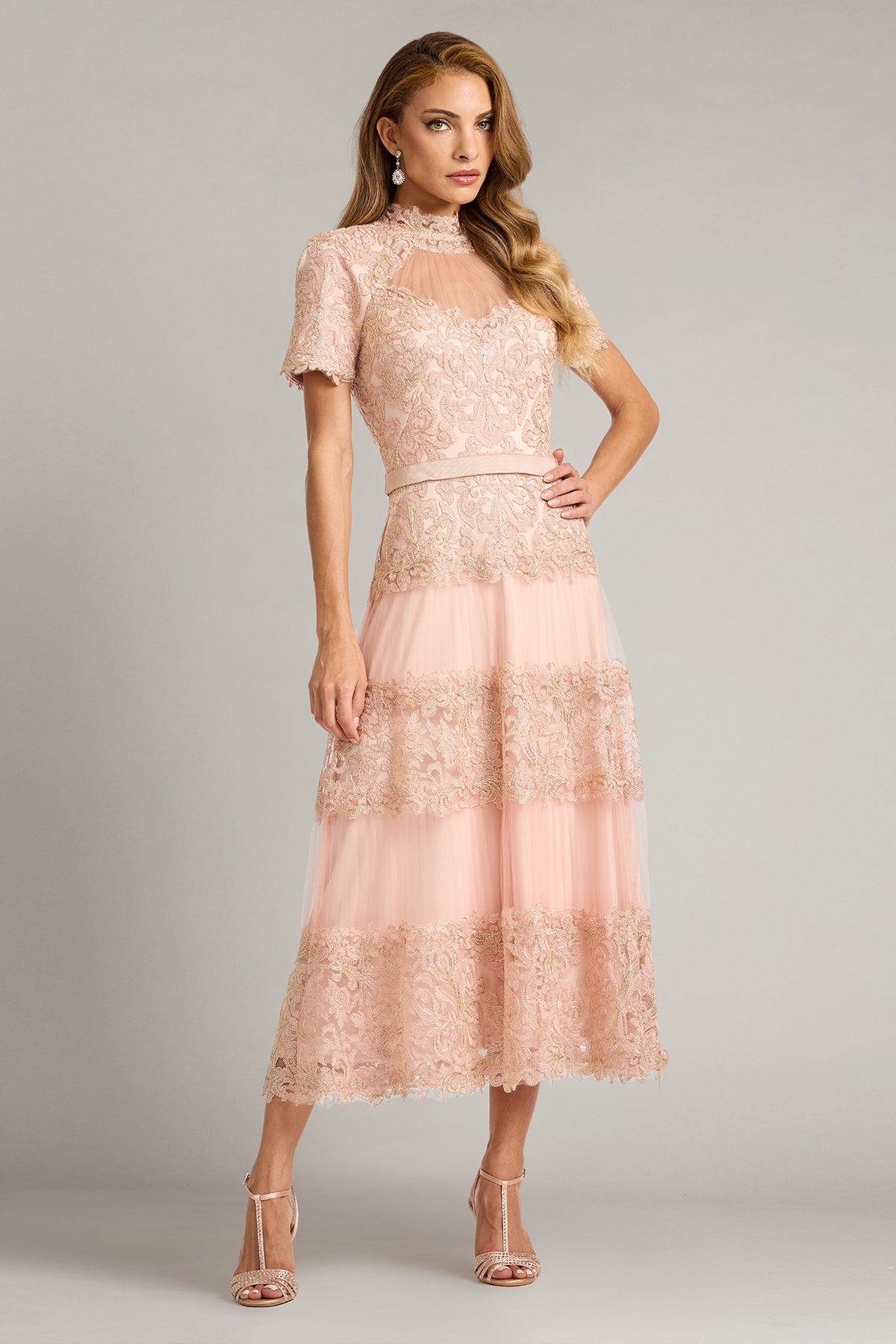 Stelly Lotus Embroidered Tulle Midi Dress – Tadashi Shoji Official
